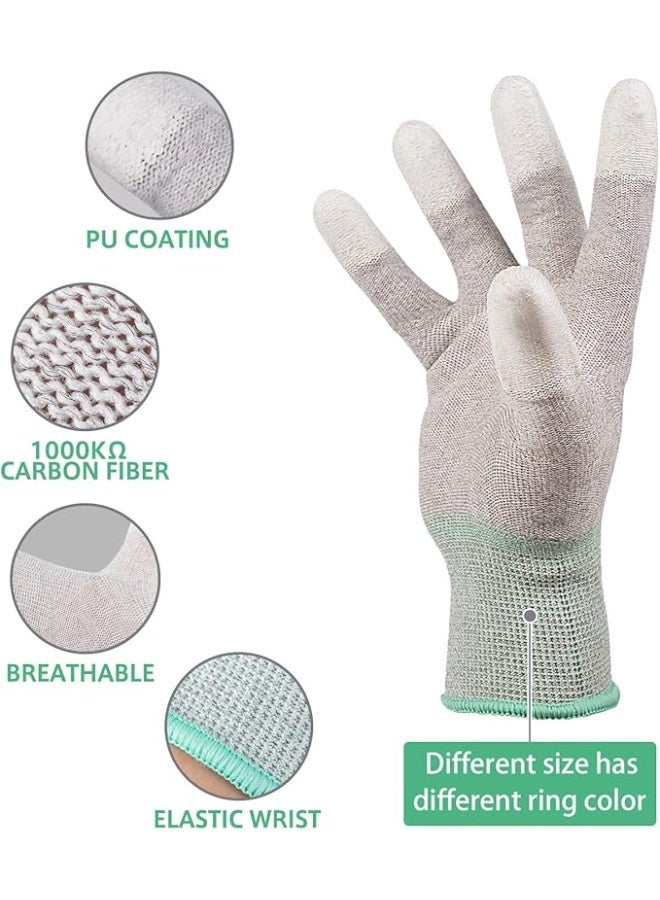 Anti-static gloves, ESD gloves, carbon fiber PU-coated fingertip ESD safety gloves (2 pcs) - Image 3